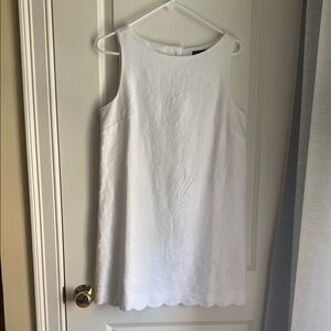 J Crew Scalloped Linen Dress